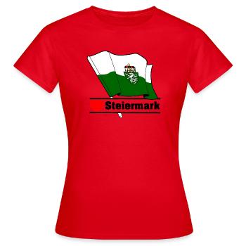 Drapeau de Styrie avec cœur - T-shirt Femme - rouge - Devant - AI Model Female 172 dark (172cm)
