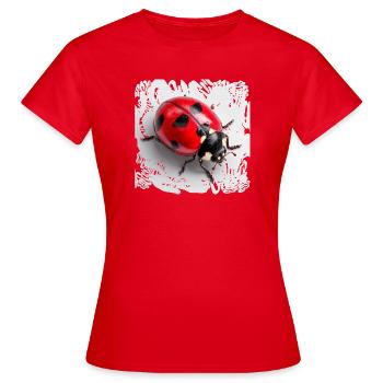 Roter Marienkäfer Muster Siebenpunkt - Frauen T-Shirt - Rot - Vorne - AI Model Female 172 dark (172cm)