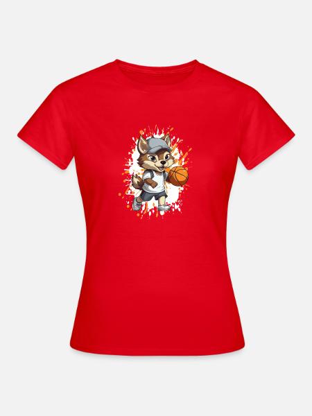 Fuchs Basketballheld im Freizeit-Look - Frauen T-Shirt - Rot