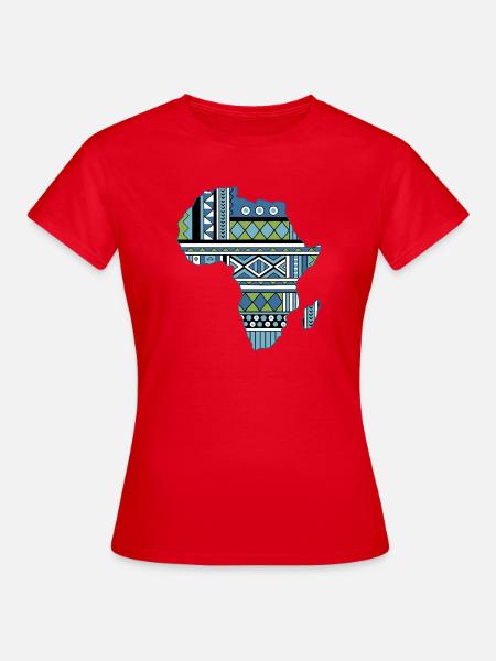 Afrika-Karten-Stammesgruppe - Frauen T-Shirt - Rot