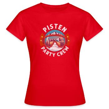 Pistes Équipe de ski Ski - T-shirt Femme - rouge - Devant - AI Model Female 172 dark (172cm)