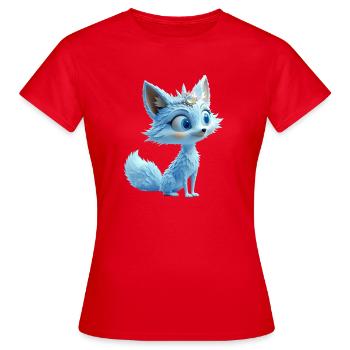 Petit Renard Bleu avec un bandeau en saphir - T-shirt Femme - rouge - Devant - AI Model Female 172 dark (172cm)