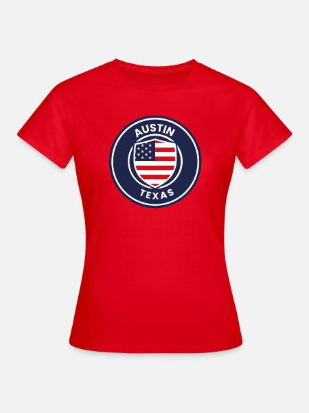 Austin Texas Shield - Frauen T-Shirt - Rot