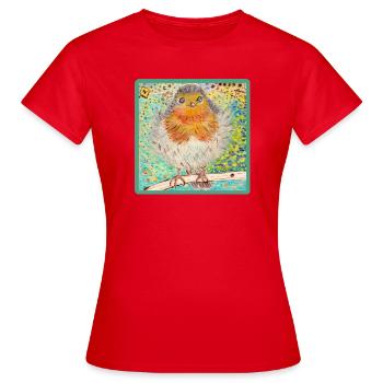 Robin - Women's T-Shirt - red - Front - AI Model Female 172 dark (172cm)