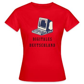 Allemagne numérique rétro des années 80 - T-shirt Femme - rouge - Devant - AI Model Female 172 dark (172cm)