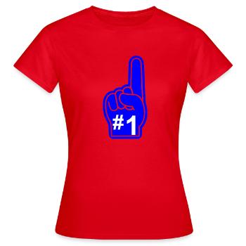 Sticker Foam Finger - T-shirt Femme - rouge - Devant - AI Model Female 172 dark (172cm)