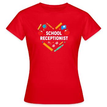 Receptionist Receptionist School - Women's T-Shirt - red - Front - AI Model Female 172 dark (172cm)