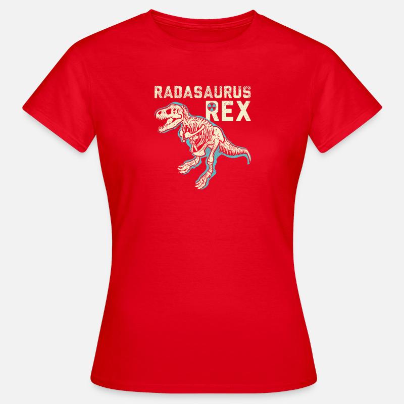 Radasaurus Rex Radiologi T-Rex skeletdesign - Dame-T-shirt - rød