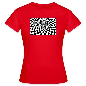 Hypnotic Checkered Tunnel - Women's T-Shirt - red - Front - AI Model Female 172 dark (172cm)