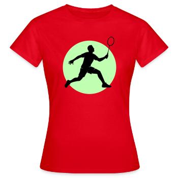 Badminton Spieler Vorhand - Frauen T-Shirt - Rot - Vorne - AI Model Female 172 dark (172cm)