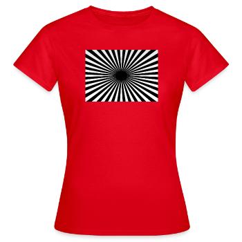 Rayons radiaux centrés hypnotiques - T-shirt Femme - rouge - Devant - AI Model Female 172 dark (172cm)