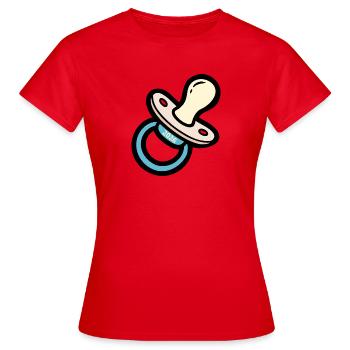 Annonce du bébé - Tétine 2026 - T-shirt Femme - rouge - Devant - AI Model Female 172 dark (172cm)