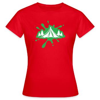Masses de nature de tente de camping - T-shirt Femme - rouge - Devant - AI Model Female 172 dark (172cm)