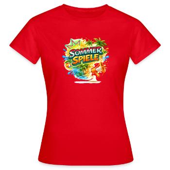 Couleurs des palmiers des Jeux d’été - T-shirt Femme - rouge - Devant - AI Model Female 172 dark (172cm)