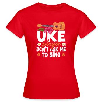 Hawaiian Ukulele Uke Uke Player - Women's T-Shirt - red - Front - AI Model Female 172 dark (172cm)