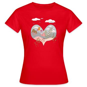 Paysage - T-shirt Femme - rouge - Devant - AI Model Female 172 dark (172cm)