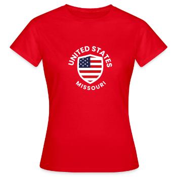 Drapeau du Missouri Shield USA - T-shirt Femme - rouge - Devant - AI Model Female 172 dark (172cm)