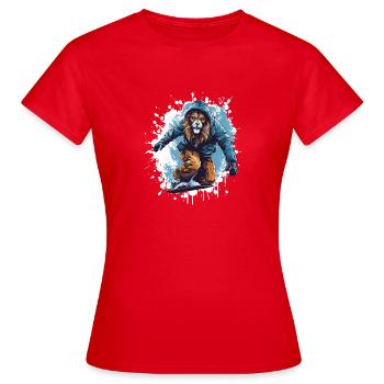 Löwe Snowboard - Women's T-Shirt - red - Front - AI Model Female 172 dark (172cm)