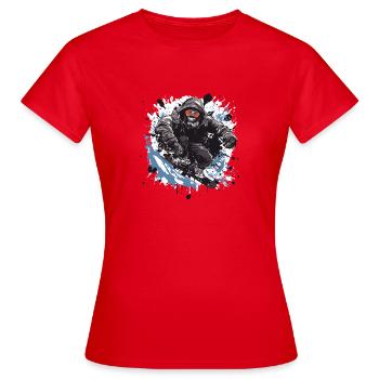Gorilla Snowboard - T-shirt Femme - rouge - Devant - AI Model Female 172 dark (172cm)