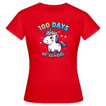 100e jour d’école 100 jour d’école des enfants - T-shirt Femme - rouge - Devant - AI Model Female 172 dark (172cm)