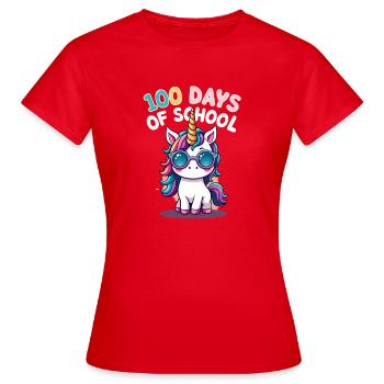 100e jour d’école 100 jour d’école des enfants - T-shirt Femme - rouge - Devant - AI Model Female 172 dark (172cm)