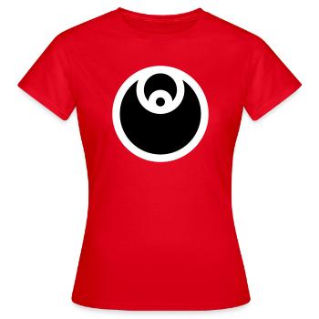 Emblème circulaire rempli - T-shirt Femme - rouge - Devant - AI Model Female 172 dark (172cm)