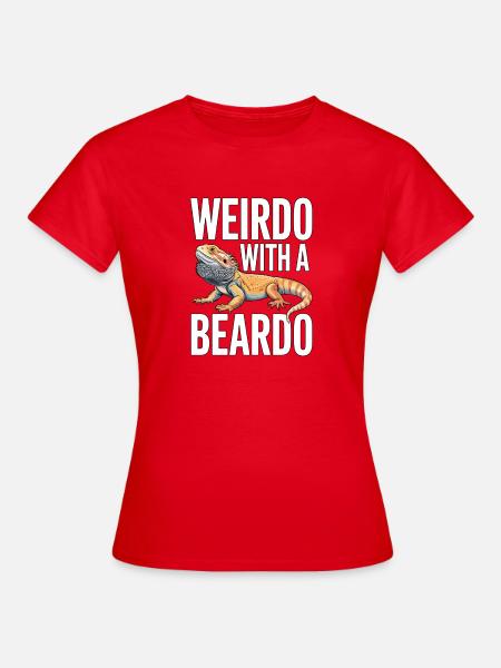 Weirdo mit Bartkind - Frauen T-Shirt - Rot