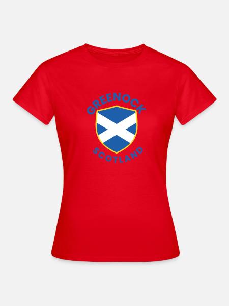Greenock Shield Schottland-Wappen - Frauen T-Shirt - Rot