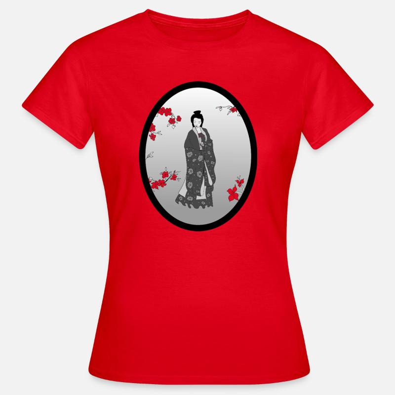 chine_fleurs_transparentes - Women's T-Shirt - red