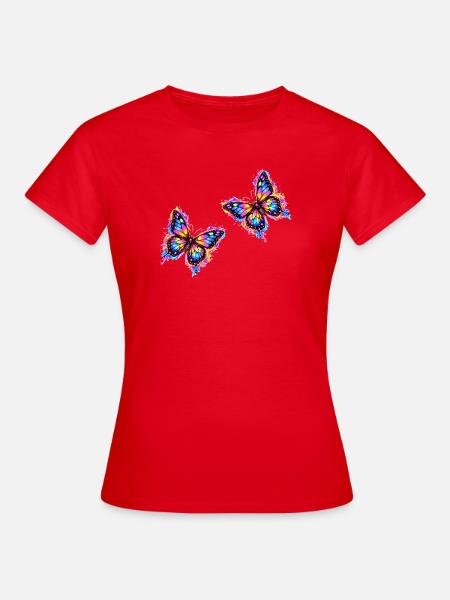 Schmetterlinge Neon - Frauen T-Shirt - Rot