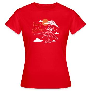 Paragliding Paragliding Paraglider Paraglider - Women's T-Shirt - red - Front - AI Model Female 172 dark (172cm)