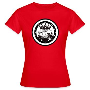 Royal Flush des Hauses Herz Poker Emblem - Frauen T-Shirt - Rot - Vorne - AI Model Female 172 dark (172cm)