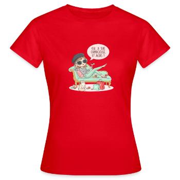 Ich bin launisch und so - Frauen T-Shirt - Rot - Vorne - AI Model Female 172 dark (172cm)