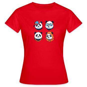 Panda Streetstyle Avatars Set - T-shirt Femme - rouge - Devant - AI Model Female 172 dark (172cm)