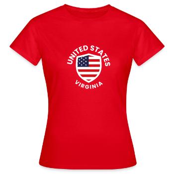 Virginia Shield USA-Flaggenemblem - Frauen T-Shirt - Rot - Vorne - AI Model Female 172 dark (172cm)