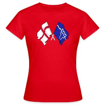 Tyne and Wear & Angleterre traversée - T-shirt Femme - rouge - Devant - AI Model Female 172 dark (172cm)