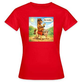 Reversal of horse - male roles - Women's T-Shirt - red - Front - AI Model Female 172 dark (172cm)