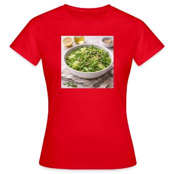 Salade de roquette et de pignons de pin - T-shirt Femme - rouge - Devant - AI Model Female 172 dark (172cm)