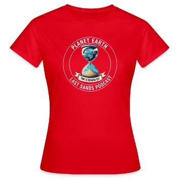 Eco-Conscious Hourglass Earth Healing Time Planet - Women's T-Shirt - red - Front - AI Model Female 172 dark (172cm)