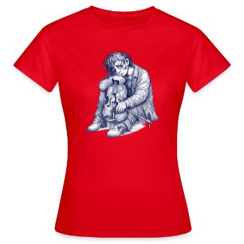 Croquis mélancolique de violon - T-shirt Femme - rouge - Devant - AI Model Female 172 dark (172cm)
