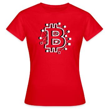 Crypto technologique de circuit de circuit Bitcoin - T-shirt Femme - rouge - Devant - AI Model Female 172 dark (172cm)