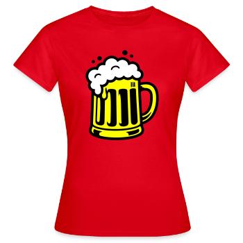 Icône de chope de bière - T-shirt Femme - rouge - Devant - AI Model Female 172 dark (172cm)