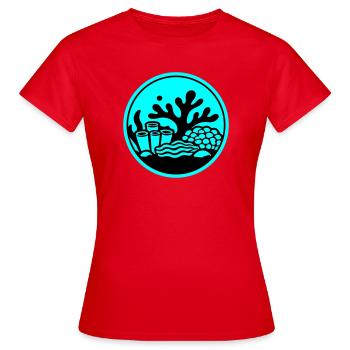 Korallen Symbol Korallenriff Ozean - Frauen T-Shirt - Rot - Vorne - AI Model Female 172 dark (172cm)