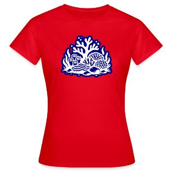 Korallenriff Ozean - Frauen T-Shirt - Rot - Vorne - AI Model Female 172 dark (172cm)