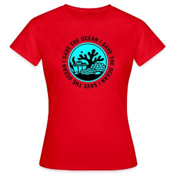 Rettet den Ozean - Frauen T-Shirt - Rot - Vorne - AI Model Female 172 dark (172cm)
