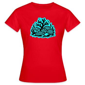 Korallenriff Ozean Korallen Symbol - Frauen T-Shirt - Rot - Vorne - AI Model Female 172 dark (172cm)