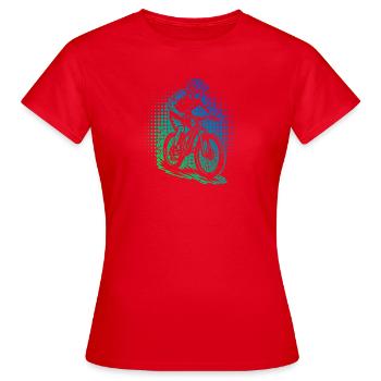 Mountainbike Liebe zum Anziehen - Frauen T-Shirt - Rot - Vorne - AI Model Female 172 dark (172cm)