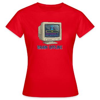 Brain Offline Retro-Monitor - Frauen T-Shirt - Rot - Vorne - AI Model Female 172 dark (172cm)