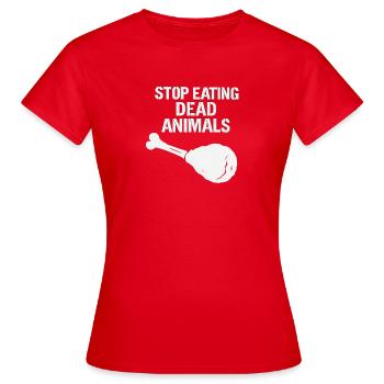Stoppt den Verzehr toter Tiere - Frauen T-Shirt - Rot - Vorne - AI Model Female 172 dark (172cm)
