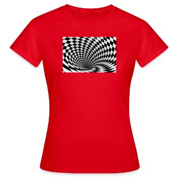 Vortex noir et blanc hypnotique - T-shirt Femme - rouge - Devant - AI Model Female 172 dark (172cm)